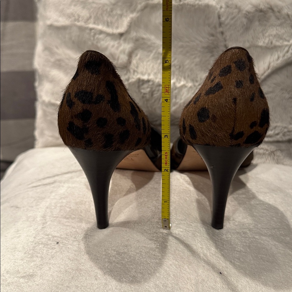 Ann Taylor Leopard Print Peep Toe Heels 7.5M - Picture 6 of 7